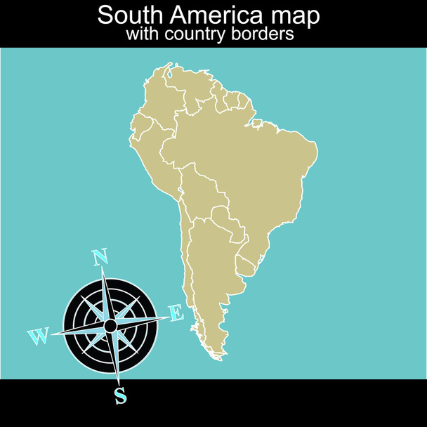 Mapa Ameryki Południowej z granic kraju - Zdjęcie, obraz