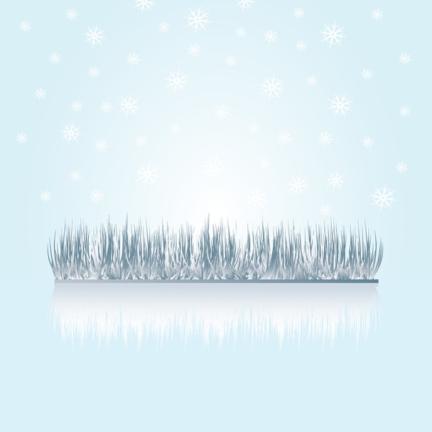 Зимний цветочный фон со снежинками
 - Вектор,изображение