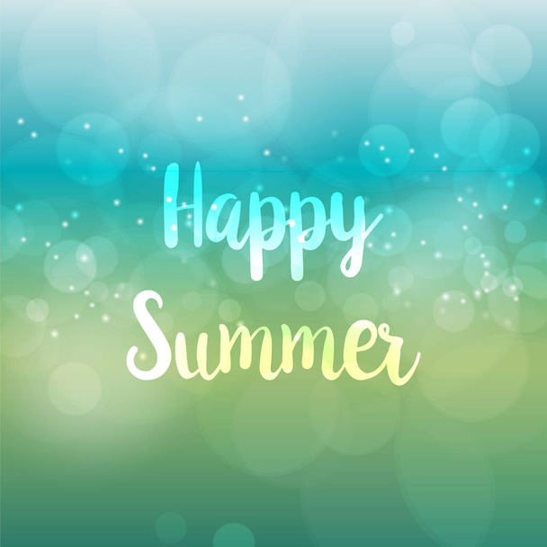 Happy Summer. Vector abstract bokeh blur background. Festive def - Vector, Image
