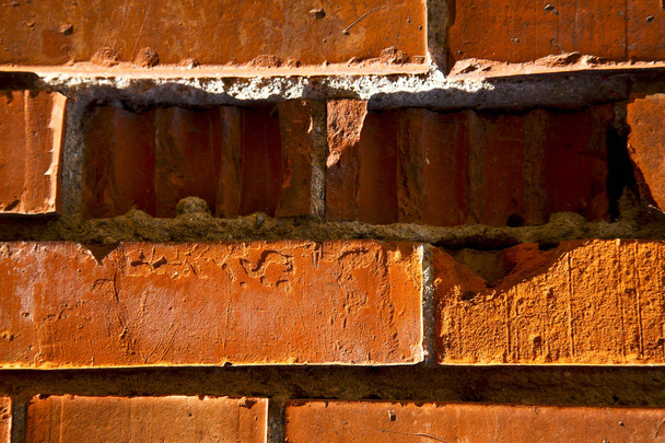 viejo ladrillo de pared en el centro varese italia
 - Foto, imagen