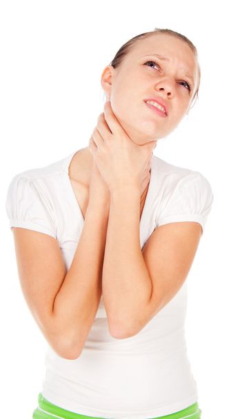 Girl sore throat - Foto, Imagem