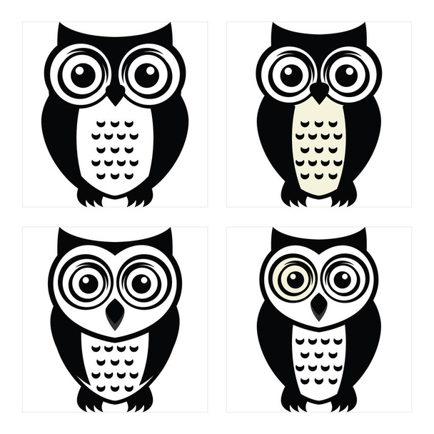 Funny Owl Collection - Vector, Imagen