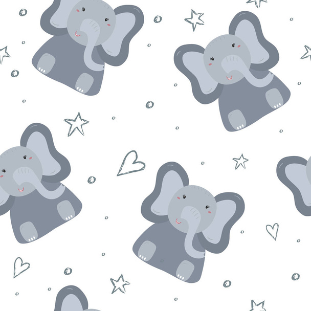 seamless elephant pattern vector illustration - Vettoriali, immagini