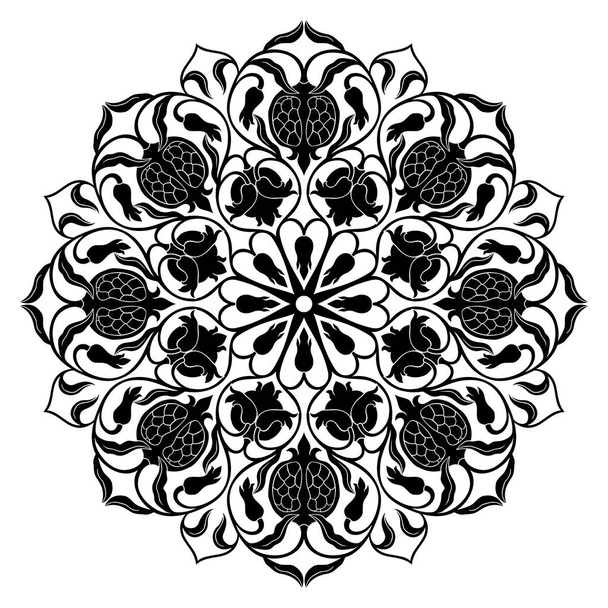 Black floral mandala. - Vector, Image