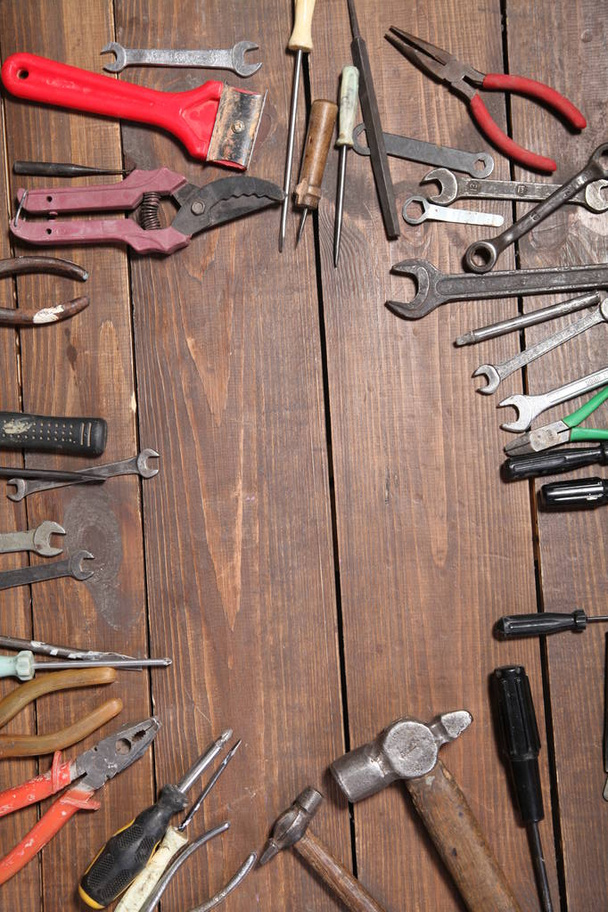 Narzędzia dla naprawy noże młoty szczypce klucze - Zdjęcie, obraz