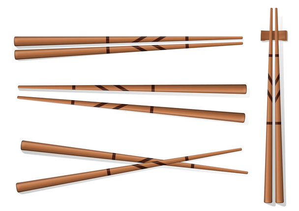 Palillos. Conjunto de accesorios para sushi aislado en el fondo blanco
 - Vector, imagen