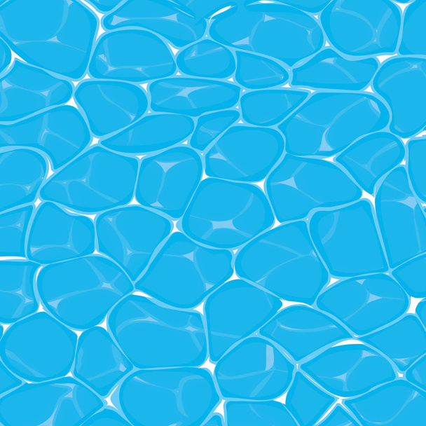 bovenaanzicht van bijtende producten in blauwe zwembad of de oceaanwater  - Vector, afbeelding