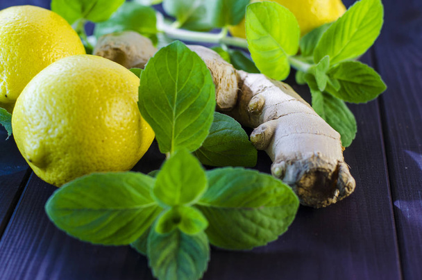 Lemon, mint and ginger - Fotografie, Obrázek