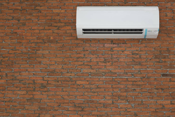 Klimatizace nástěnné na pozadí červené cihlové zdi - Fotografie, Obrázek