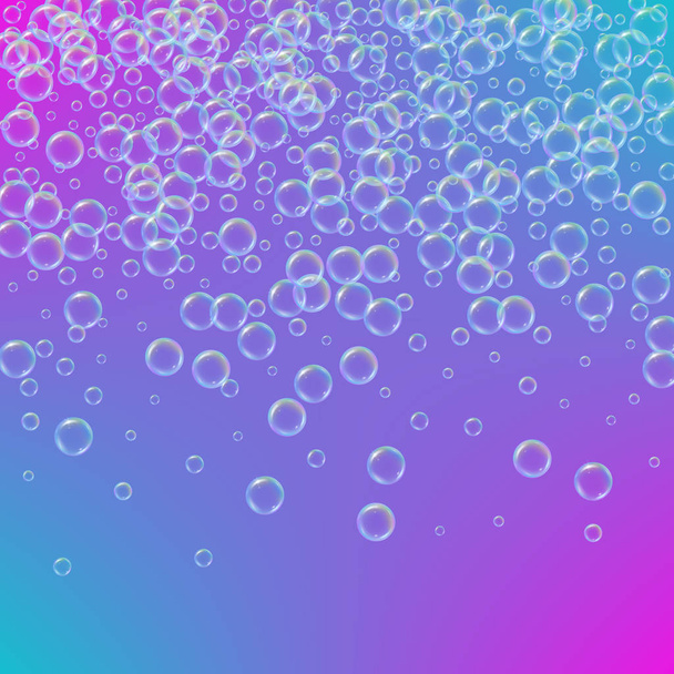 Shampoo foam with colorful realistic bubbles - Vektör, Görsel