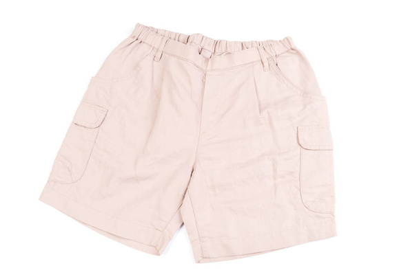 Pantalon court brun isolé sur fond blanc
 - Photo, image