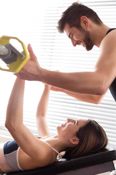 Workout with personal trainer - 写真・画像