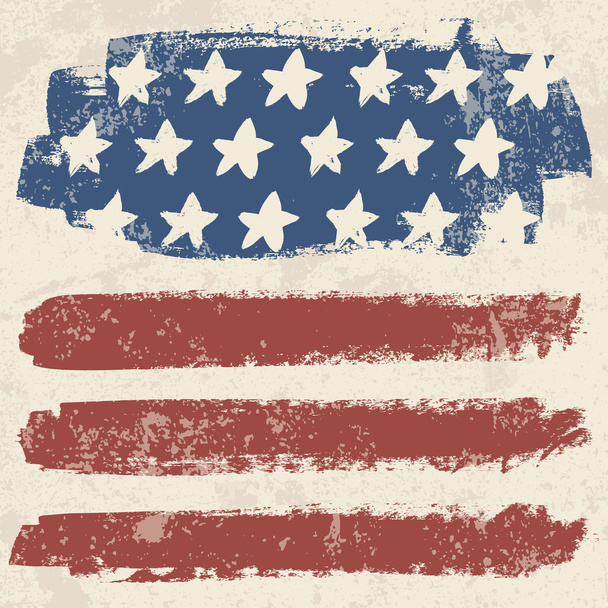 Amerikaanse vlag vintage textuur achtergrond. - Vector, afbeelding