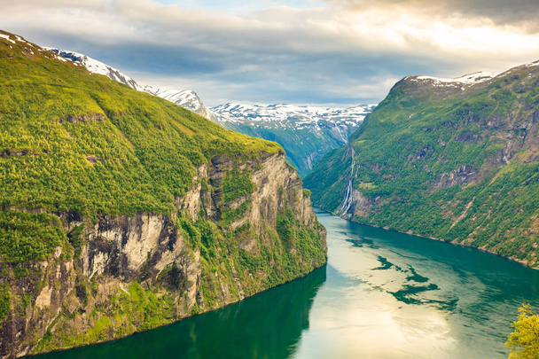 View on Geirangerfjord from Flydasjuvet viewpoint Norway - Photo, image