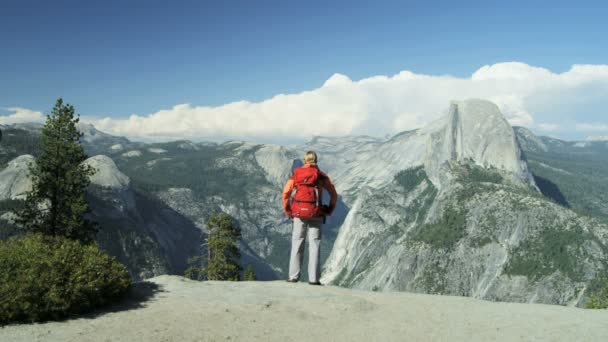 turysta wyświetlanie Park Narodowy Yosemite - Materiał filmowy, wideo