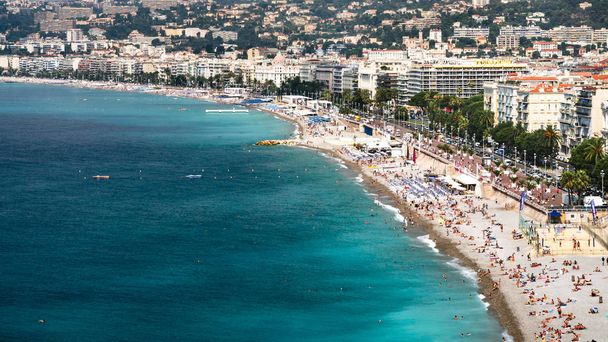 urban beach near Promenade des Anglais in Nice - Photo, Image