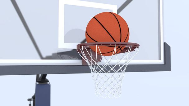 3D баскетбольний м'яч і кошик
 - Фото, зображення