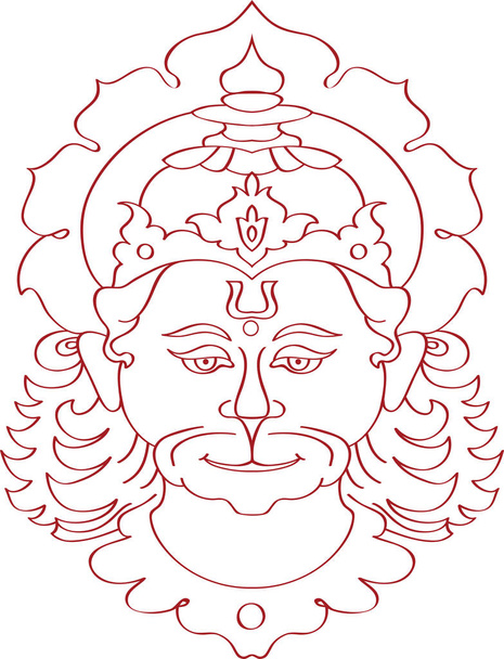 ヒンドゥー教のサル (猿) の神ハヌマーン - ベクター画像