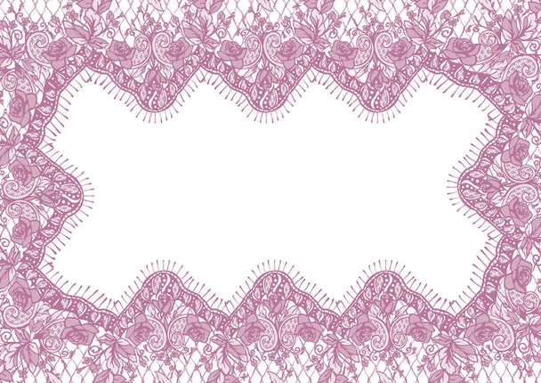 Vektor rózsaszín csipke keret - Vektor, kép