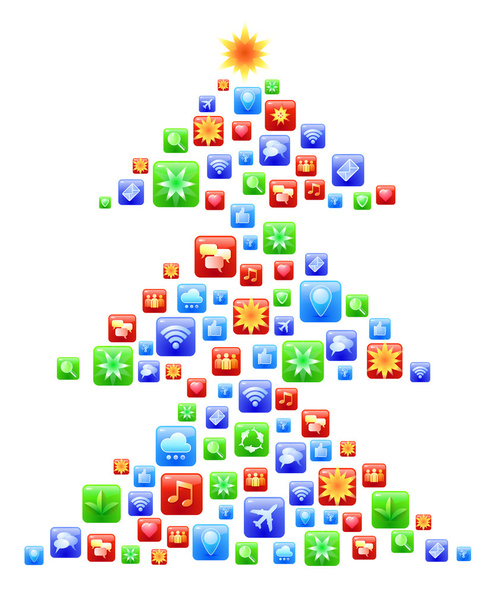 Abstrato Apps árvore de Ano Novo
 - Foto, Imagem