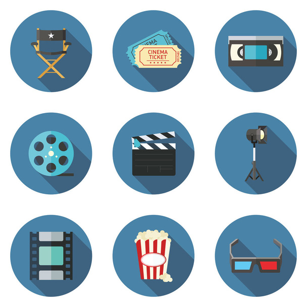 Cinema icons set - Vector, Image