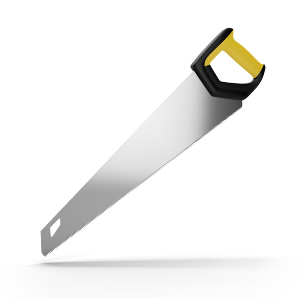 Saw with a black and yellow Plastic Handle - Foto, Imagem