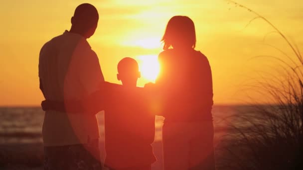 Сім'я, насолоджуючись захід сонця
  - Кадри, відео