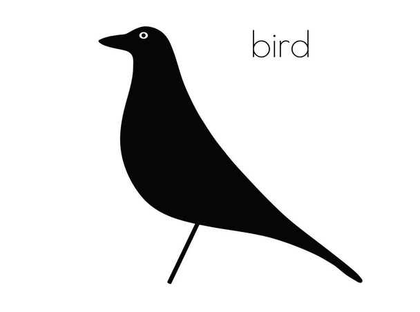 silhueta de pássaro no fundo branco - Vetor, Imagem