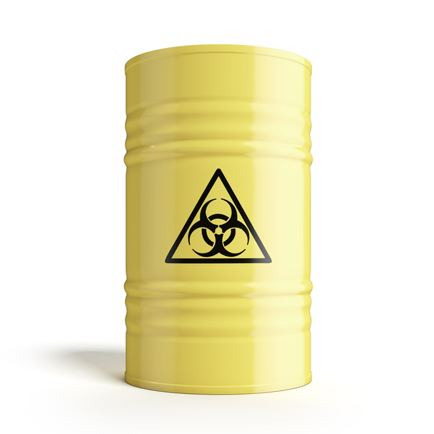 Barrel with biohazard symbol - 写真・画像