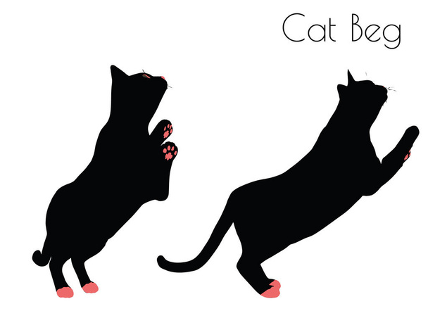 silhouette de chat dans Beg Pose
 - Vecteur, image