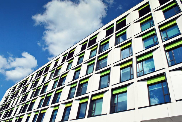 Modern building.Modern office building with facade of glass - Fotoğraf, Görsel