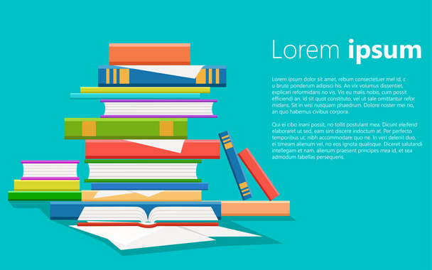 Stack of books vector illustration. Pile of books isolated from background. Stack of colored books icon. Web site page and mobile app design vector element - Vector, Image