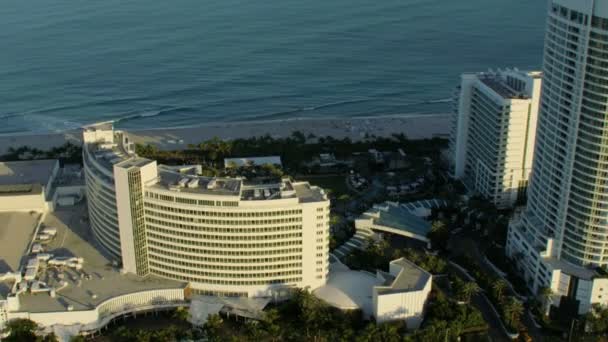 sunset view of the Waterfront Fontainebleau Hotel Resort  - Footage, Video