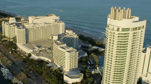  sunset view of the Waterfront Fontainebleau Hotel - Footage, Video