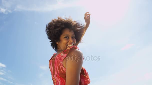 female posing on beach - Footage, Video