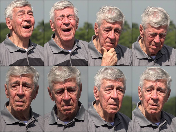 Happy Dementia Senior Man Collage - Fotoğraf, Görsel