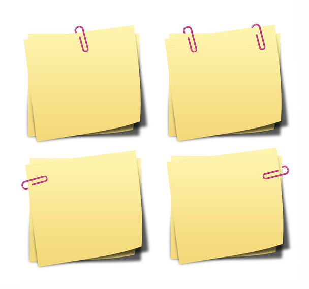 yellow sticky notes on white background - Foto, imagen