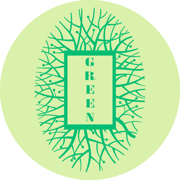 Emblema de una planta, icono del vector, protección ecológica
 - Vector, Imagen