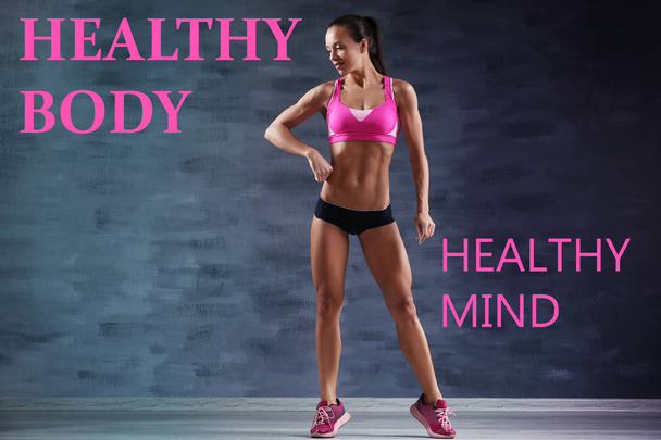 Text HEALTHY BODY  HEALTHY MIND  - Photo, image