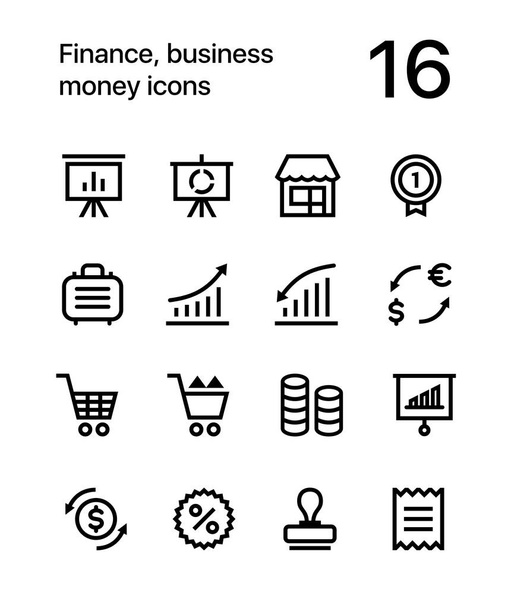 Finanzas, negocios, iconos de dinero para el paquete de diseño web y móvil 4
 - Vector, Imagen