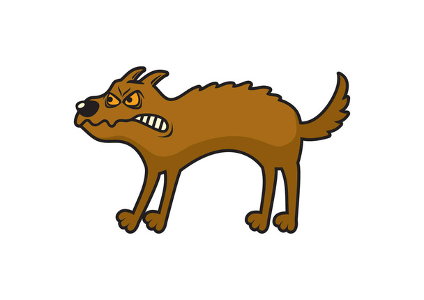 Boze bruine hond pictogram vector - Vector, afbeelding