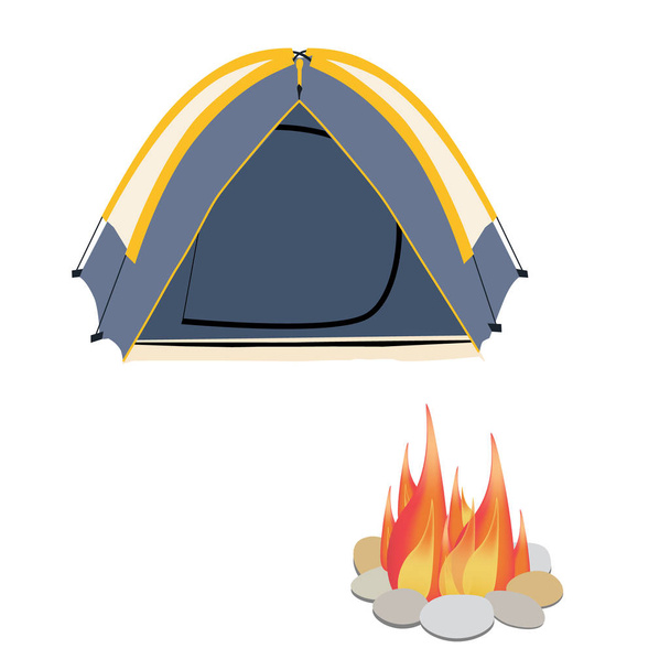 Camping tent and campfire - Photo, image