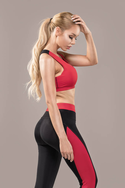 Fitness sexy woman posing. - 写真・画像