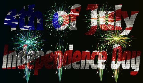Vector illustration. Independence Day of America Day on 4th July against the background of the American flag in a mosaic style. - Vector, Image