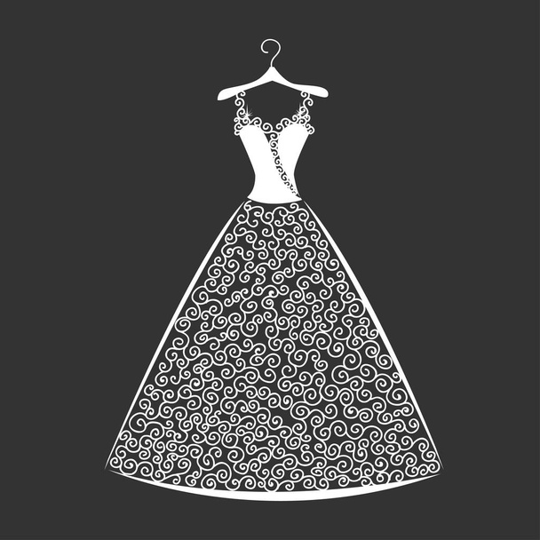 Beautiful dress silhouette - Vetor, Imagem
