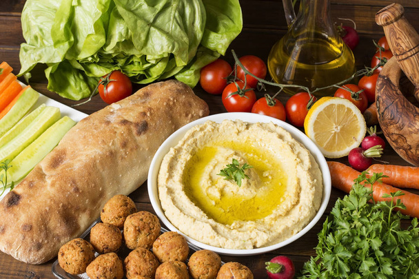 Hummus and falafel - Photo, Image