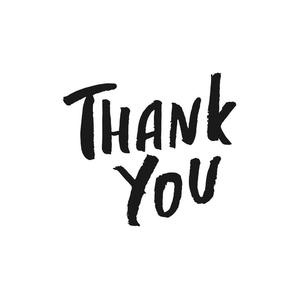 Thank you - Hand drawn lettering quote. Vector illustration. - Vector, Image