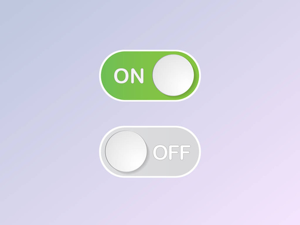 ベクトル フラット アイコンとオフ切り替えスイッチ ボタン - ベクター画像
