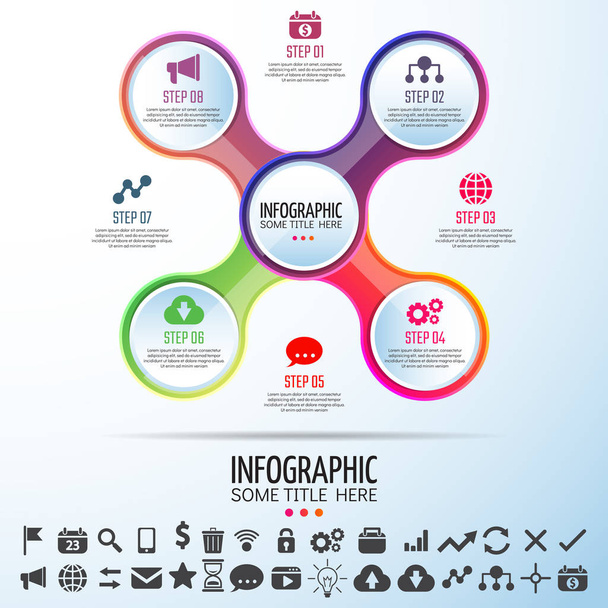 Design-Vorlage für Infografiken - Vektor, Bild