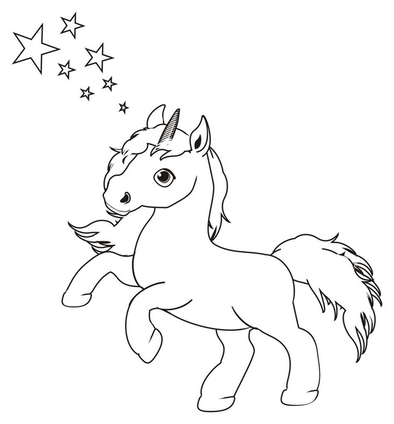 coloring little cute  unicorn - Zdjęcie, obraz